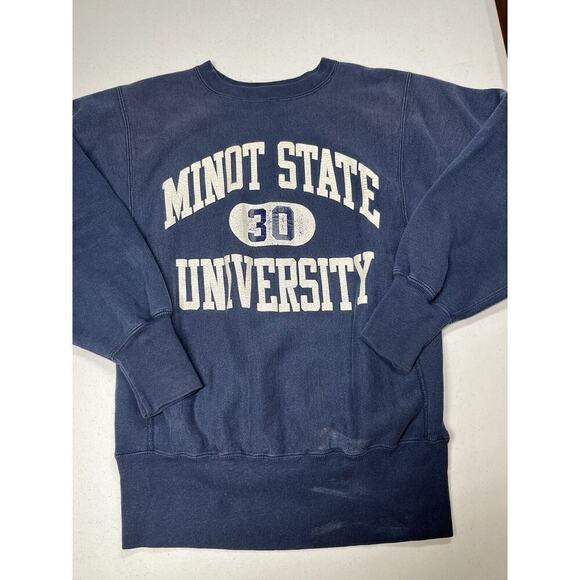 Vintage Champion Reverse Weave Minot University Crewneck Sweatshirt Size M - Picture 1 of 7
